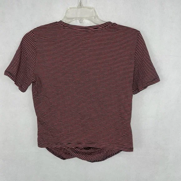 Zara Pink/Black Striped Tie T-shirt Size M - Picture 2 of 3